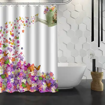 Naujas Vektorius Gėlių Modelio Užsakymą Dušo Užuolaidos Vandeniui Audinio Vonios Uždanga Vonios kambarys WJY1.17