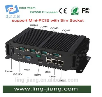 Naujausias integruotas mini pramonės pc operacinė sistema, dual core cpu intel atom N2800 procesorius