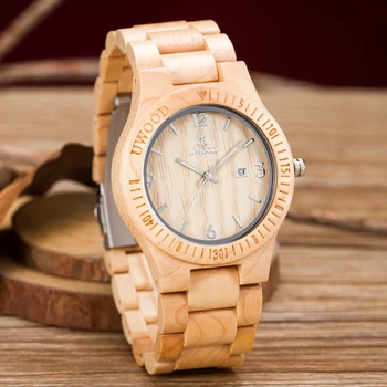 Naujausias Unisex Kvarco Žiūrėti Klevo Medienos Laikrodžiai Natūralios Medinės Riešo Žiūrėti Analoginiai Laikrodžiai Japonijoje MIYOTA Suknelė Laikrodis Vyrams, Moterims