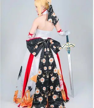 Nauji Karšto suknelė Likimas zero/Fate stay night Saber saber specialios klasikinė raudona-vainikavo kranas oficialų suknelė cosplay kostiumų ilgai