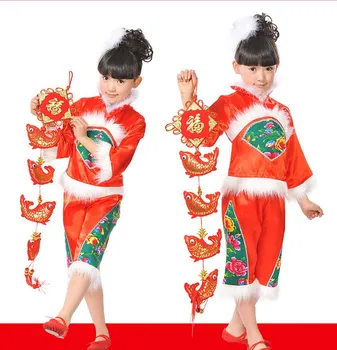 Nauji kostiumai vaikams šventinę raudonųjų žibintų yangko ikimokyklinio šokių nacionalinis veiklos pagal mergaičių