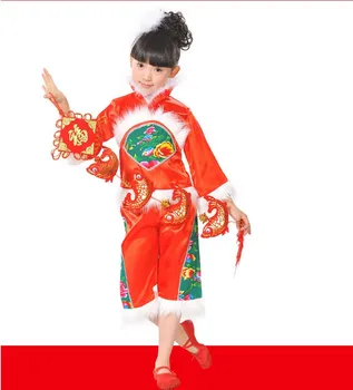 Nauji kostiumai vaikams šventinę raudonųjų žibintų yangko ikimokyklinio šokių nacionalinis veiklos pagal mergaičių