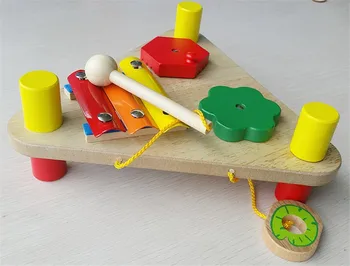 Nauji Mediniai Žaislai Daugiafunkcinis Trikampio Muzikos Lentelė Kūdikių Švietimo Muzikos Žaislai, Kūdikių Dovanos