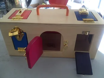 Nauji Mediniai Žaislai Montessori Spalvinga Užrakinti Langą Anksti Švietimo užraktas Žaislų Kūdikių Dovanos