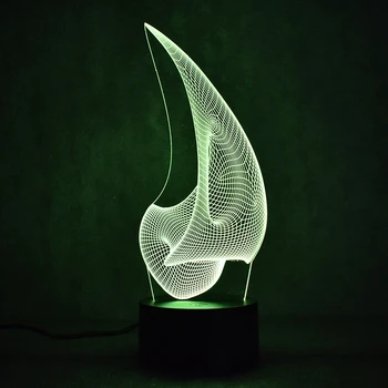 Naujiena 3D Led Vaizdo Spalvinga Šviesos Rungtynių USB Stalo Lempa Kūrybos Abstrakčiai Mados Ilgai Horned Lempos Dekoro Miega naktinė lempa