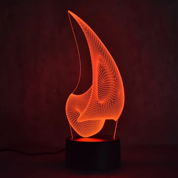 Naujiena 3D Led Vaizdo Spalvinga Šviesos Rungtynių USB Stalo Lempa Kūrybos Abstrakčiai Mados Ilgai Horned Lempos Dekoro Miega naktinė lempa