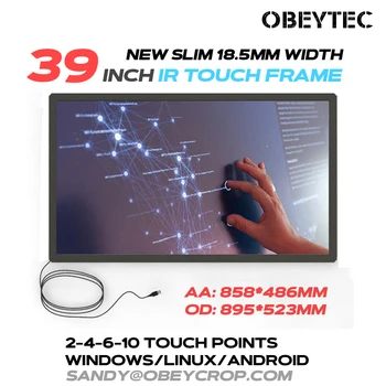 NAUJO tipo 39 colių Infraraudonųjų SPINDULIŲ jutiklinis ekranas IR touch rėmo viršutinio 2 touch taškų Prijungti ir darbai
