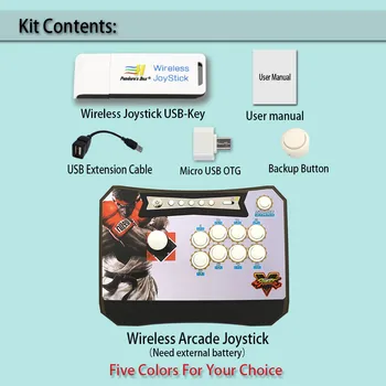 Naujos Pandora Box Originalus Belaidis arcade kreiptuką su USB Raktas Belaidžio imtuvo Komplektas zero delay controles XBOX360, PS3, PC 