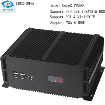 Naują Ventiliatoriaus įterptųjų Pramonės Vnt Mini Borto Kompiuteris Intel Core 2 Duo procesorius Dual LAN paramos WiFi & HDMI