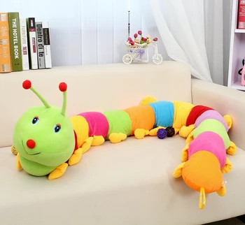 Naujų kūrybinių super ilgas pliušinis Spalvinga caterpillar žaislas didelis, mielas įdaryti Šimtakojai lėlės dovana, apie 230cm