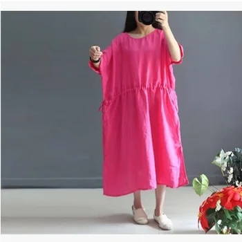 Naujų produktų, išvardytų vasarą 2016 m., originalus dizainas high-end prarasti didelis metrų medvilnės skalbiniai moterų suknelė
