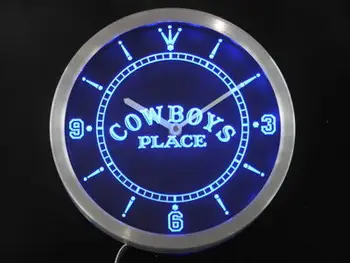 Nc0363 Vakarų Kaubojų Vieta, Alaus Baras Neoninis Ženklas LED Sieninis Laikrodis