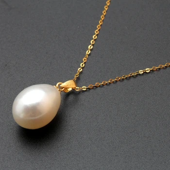 Nekilnojamojo gėlavandenių perlų pakabukas skirta moterims,18k baltos spalvos natūralių perlų pakabukas geltonojo aukso papuošalų dukra gimtadienio bauda dovana