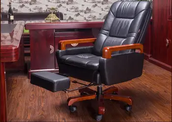 Nekilnojamojo odinę kompiuterio kėdę. Masažo kėdė gali gulėti namų biuro kėdė. Natūralaus medžio swivel chair28