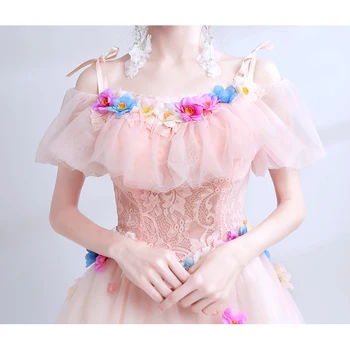 Nemokama laivas šviesiai rausvos gėlės tutu puikus trumpas lolita dress