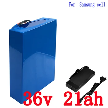 Nemokamai muitinės mokestis 36V 21AH li-ion baterija 36V 21AH elektrinių dviračių baterijos naudoti Samsung 3000mah ląstelių su 2A Įkroviklis