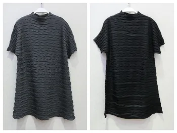 NEMOKAMAI SHIPPINGMiyake kartus Naujos raštuotas pinikai trumpas-ilgas rankovėmis marškinėliai grynos spalvos SANDĖLYJE