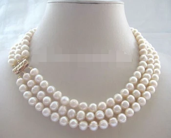 NEMOKAMAS PRISTATYMAS>>>@@ > 0500 kremas trūkumas apvalių gėlavandenių perlų vėrinį