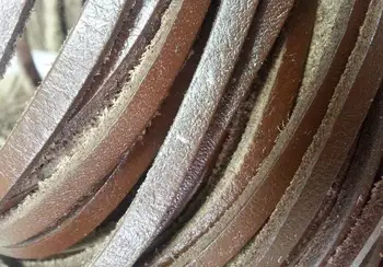 Nemokamas pristatymas 100 Metrų 4 mm pločio Ruda Butas natūralios Odos Laido, Karoliai & Apyrankę Nekilnojamojo Odos Laido