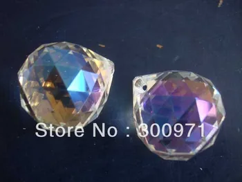 Nemokamas pristatymas 102pcs/daug , 30mm ab spalva crystal briaunotas rutulys, skirtas liustra ir užuolaidų pakabukas , fengshui kristalų pakabukas