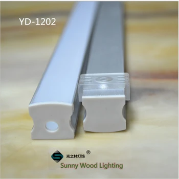 Nemokamas pristatymas 10vnt/daug 2meters ilgio led aliuminio profilis,2m led kanalą 12mm PCB lenta led juostelė šviesos,YD-1202-2m