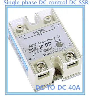 Nemokamas pristatymas 10vnt/daug vienfazis (solid state relay DC kontrolės DC SSR-40DD 40A SSR relė įėjimas 5-60V DC išėjimo 3-32V DC