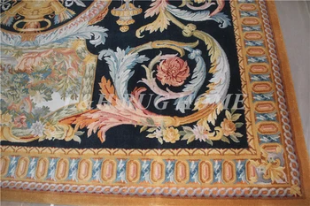 Nemokamas pristatymas 10'x14' 90Line Savonnerie kilimas, rankomis rišti vilnonių kilimų Savonnerie