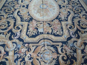 Nemokamas pristatymas 10'x14' Aubusson kilimėlių Gėlių dizainas šiuolaikinių namų puošybai Kalėdų dovana