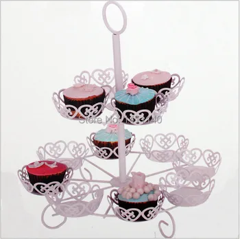 Nemokamas pristatymas 12 Cupcake Pyragas Desertas Multi Taurės Lygio Metalo Laikiklis Apvalus Stendas Bokštas Vestuvių, gimtadienio dekoro prekes