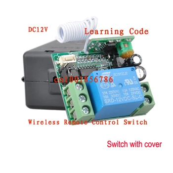 Nemokamas pristatymas 12V 1ch bevielis nuotolinio valdymo jungiklis sistema, 1 siųstuvas ir 4 imtuvas relay Mokymosi Kodas