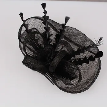 Nemokamas pristatymas 21 SPALVAS sinamay skrybėlės sinamay bazė su kilpos fascinator apdangalai, elegantiškas kokteilių skrybėlės vestuvių plaukų aksesuarai