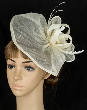 Nemokamas pristatymas 21 SPALVAS sinamay skrybėlės sinamay bazė su kilpos fascinator apdangalai, elegantiškas kokteilių skrybėlės vestuvių plaukų aksesuarai