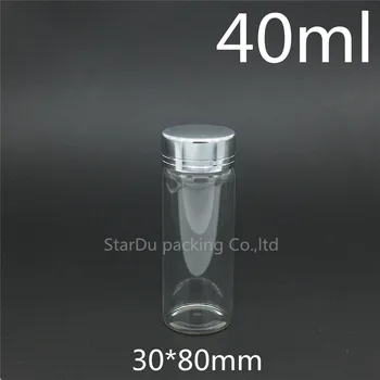 Nemokamas pristatymas 240pcs 30*40mm 50ml varžtas kaklo stiklo buteliuke su Aliuminio dangtelis su actu arba alkoholio,carft/sandėliavimo saldainiai, butelis
