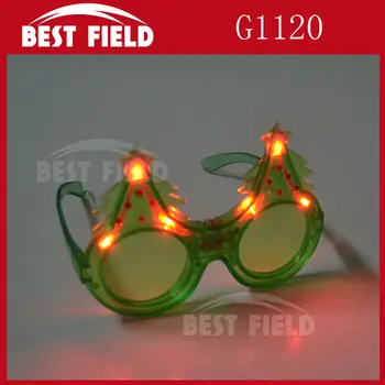 Nemokamas pristatymas 240pcs/daug 3mode žalioji Flash LED Kalėdų eglutė stiklų šviesos iki akinius su Baterija Kalėdų prekes