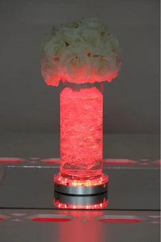 Nemokamas pristatymas 2units/daug AA baterijos valdomas Nuotolinio valdymo RGB LED vestuvių centerpieces led bazę, kaip šalies Apdaila