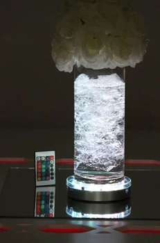 Nemokamas pristatymas 2units/daug AA baterijos valdomas Nuotolinio valdymo RGB LED vestuvių centerpieces led bazę, kaip šalies Apdaila