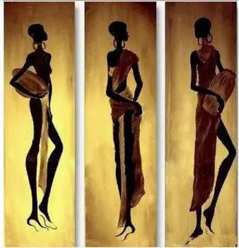 Nemokamas Pristatymas 3 vnt. Rankų darbo Anotacija Aliejaus Tapybos Drobės Šiuolaikinės Tapybos Sienos menas-Afrikos Moterų aš
