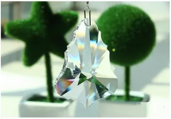 Nemokamas pristatymas 50pcs/daug 50mm aišku, kalėdų eglutės formos kristalų liustra dalys,suncatcher prizmę kabinti pakabučiai apdaila