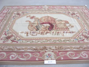 Nemokamas pristatymas 8'x10' prancūzų Aubusson pynimo kilimas rankomis austų kilimų originalios, orientuotos kilimas royal stilius
