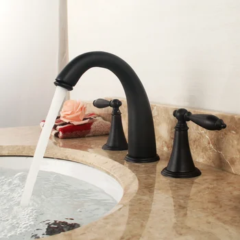 Nemokamas Pristatymas BECOLA juoda antikvariniai žalvaris baseino, maišytuvas, antikvariniai vonia maišytuvas denio, sumontuotus vonios kambarys bakstelėkite GZ-8202B