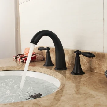 Nemokamas Pristatymas BECOLA juoda antikvariniai žalvaris baseino, maišytuvas, antikvariniai vonia maišytuvas denio, sumontuotus vonios kambarys bakstelėkite GZ-8202B