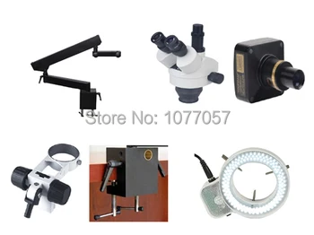 Nemokamas pristatymas,CE,3.5 x-90x, UBS2.0 3.M Skaitmeninės Išsakant Zoom Stereo Mikroskopas + LED144 ringlight+ 3.0 M pixel Kamera