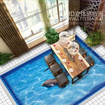Nemokamas Pristatymas Custom baseinas, vandens žalia Ežero 3D grindų dažymas tapetų miegamojo, virtuvės grindų sieniniai