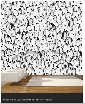 Nemokamas pristatymas custom didelės freskos kambarį sofa-lova, miegamajame tapetai, fone, sienos Minios Pingvinai