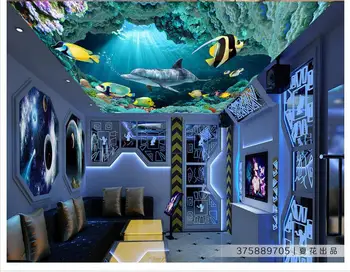 Nemokamas pristatymas custom freskos 3d neaustinių ekrano užsklanda Jūros dream 3D stereo zenith sienų lubų grožio sienos, namo apdailos