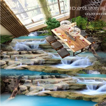 Nemokamas Pristatymas custom Kalnų upelis Peizažai 3D tapetai, grindų lipnios neslidus dėvėti grindys, tapetai, freskos