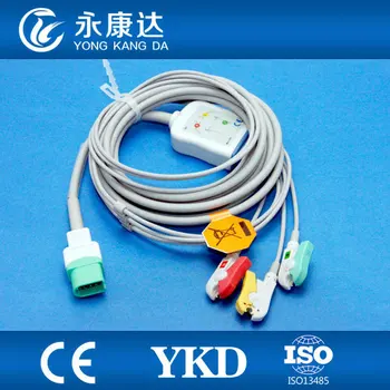 Nemokamas Pristatymas Datascope Mindray Vienas gabalas 3-veda EKG kabelis IEC Įrašą leadwires