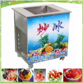 Nemokamas pristatymas energijos taupymo vieną plokščią lėkštę sudėkite kepti ledo pan mašina įšaldyti ledų šaldymo mašiną