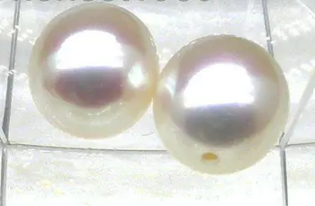 Nemokamas pristatymas Gamtinių viršuje 9.5*11mm ovalo prarasti balta pietų jūros pusę gręžti porą pearl