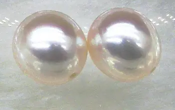 Nemokamas pristatymas Gamtinių viršuje 9.5*11mm ovalo prarasti balta pietų jūros pusę gręžti porą pearl